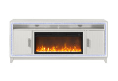 Lily - 72" Entertainment Unit With LED, Speakers, Crystal Inserts - White