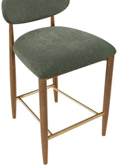 Riccio - Fabric Stool - Walnut Frame