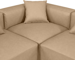 Cube - 5 Piece Modular Corner Sectional - Tan