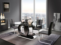 D2207 - 5 Piece Dining Room Set (D2207 Dining Table With 4 D915 Dining Chairs) - Black
