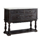 Gerardo - Server - White Marble Top & Weathered Espresso