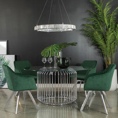 Veena Silver Dining Table Base - MyWaynesHome #