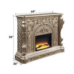 Danae - Fireplace - Antique Silver
