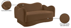 Bloom - Velvet Loveseat - Saddle