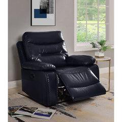 Aashi - Motion Recliner - Navy Leather-Gel Match