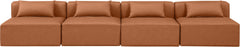 Cube - Modular 4 Piece Armless Sofa - Cognac
