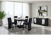 D12BT - 5 Piece Dining Room Set (Bar Table And 4 Bar Stools) - Black / White