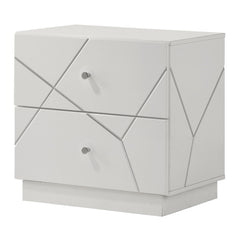 Esther - Nightstand - White / Silver