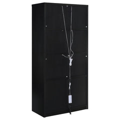 Riva - 4-Door Tall Accent Display Cabinet LED Lighting - Black
