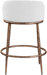 Ferro - Upholstered Counter Stool With Brushed Bronze Base