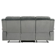 Lesley - Motion Sofa - Gray Corduroy & Velvet