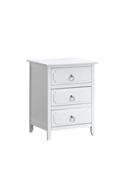 Daniel - 3 Drawer Wood Nightstand - White