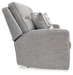 Biscoe - Power Reclining Loveseat With Console /Adj Headrest - Pewter