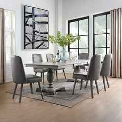 Waylon - Side Chair (Set of 2) - Gray Synthetic Leather & Gray Oak