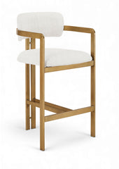 Aurum - Linen Textured Fabric Upholstered Counter Stool