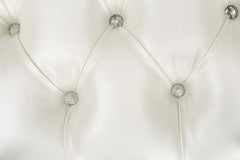 Adara - Bench - Pearl White Synthetic Leather & Antique White