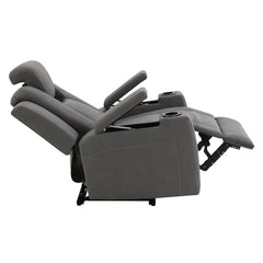 Leuco - Power Motion Recliner With Cup Holder, Control, LED & Power Headrest - Gray