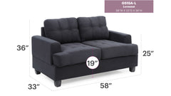 Sandridge - 36" Loveseat - Black