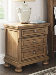 Feddinger - Two Drawer Night Stand - Medium Brown