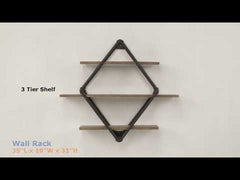 Brantley - 31" Wall Rack With 3 Shelves - Oak & Sandy Black