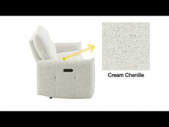 Lalisa - Power Motion Sofa With USB Port - Cream Chenille