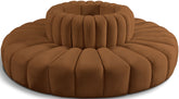 Arc - Velvet 8 Piece Round Modular Sofa - Saddle