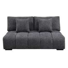 Chosen - Sectional Sofa With 6 Pillows - Gray Chenille