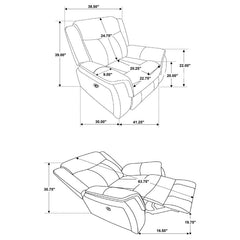 Lawrence - Upholstered Padded Arm Glider Recliner - Charcoal