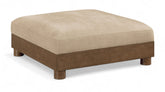 Turin - Chenille Fabric Upholstered Modular Ottoman - Walnut Base