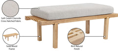 Naya - Chenille Fabric Bench - Cream