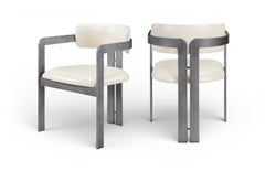 Aurum - Vegan Leather Upholstered Dining Chair With Gray Base (Set of 2)