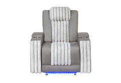 U8000 - Power Recliner With Power Headrest & LED Light - Gray