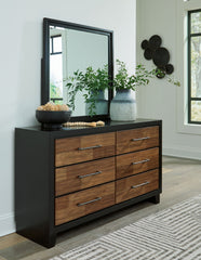 Kraeburn - Dresser And Mirror - Brown / Black