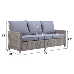Greeley - 4 Piece Patio Sofa Set - Gray Fabric & Gray