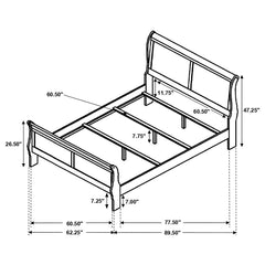 Louis Philippe Brown Queen Bed - MyWaynesHome #