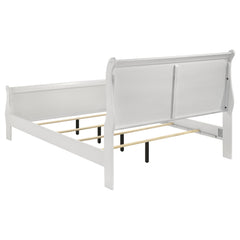 Louis Philippe 47-inch Full Sleigh Panel Bed White - MyWaynesHome #