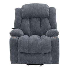 Omarion - Power Recliner With Lift, Heating & Massage - Blue Chenille