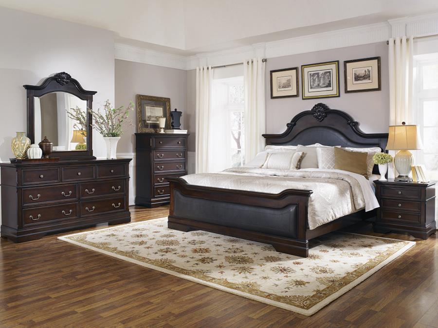 Cambridge Brown Queen Bed 4 Pc Set - MyWaynesHome #
