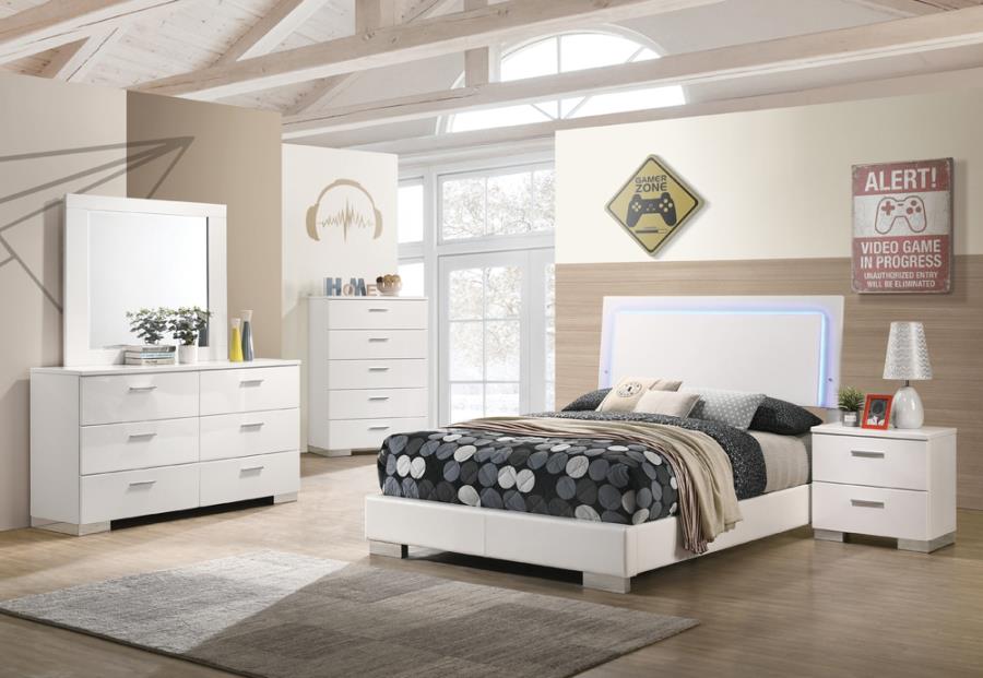 Felicity White Full Bed 5 Pc Set - MyWaynesHome #