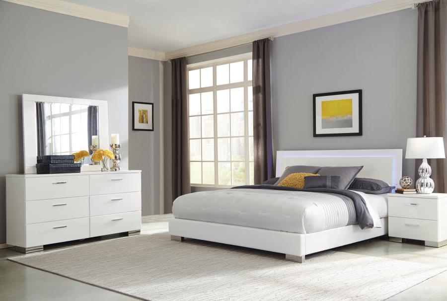 Felicity White Queen Bed 4 Pc Set - MyWaynesHome #