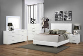 Felicity White Eastern King Bed 5 Pc Set - MyWaynesHome #