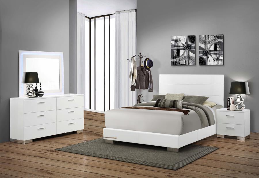 Felicity White Queen Bed 4 Pc Set - MyWaynesHome #