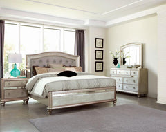 Bling Game Silver California King Bed 4 Pc Set - MyWaynesHome #