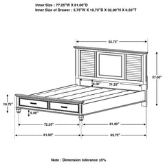 Franco Grey Eastern King Storage Bed - MyWaynesHome #