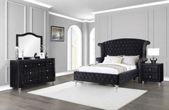 Deanna Black California King Bed 4 Pc Set - MyWaynesHome #