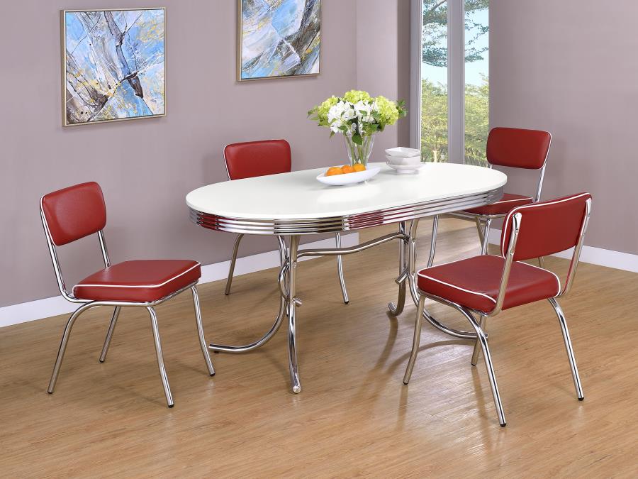 Retro Red 5 Pc Dining Set - MyWaynesHome #