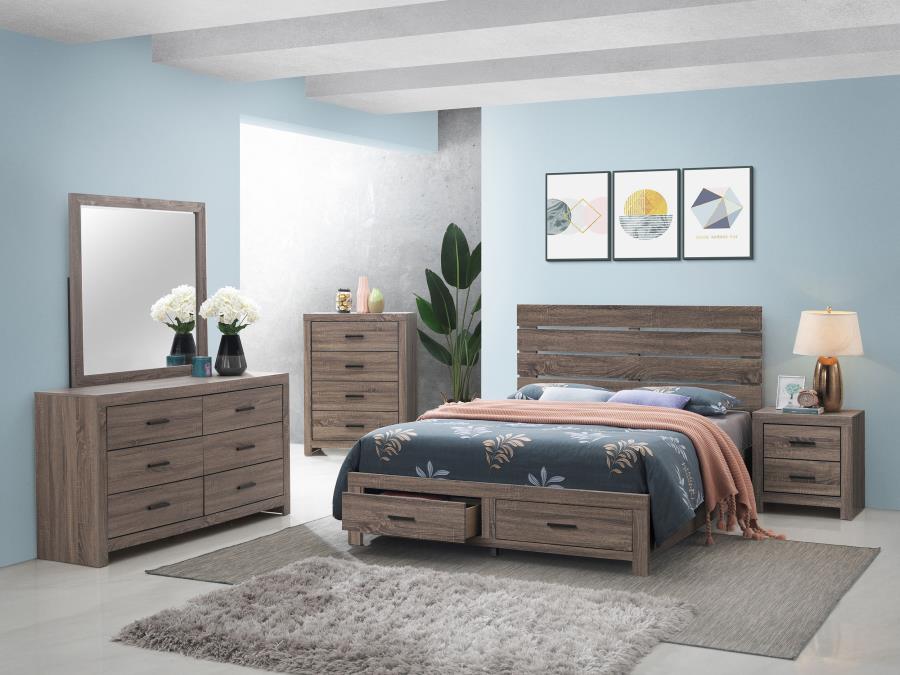 Brantford Brown Queen Bed 4 Pc Set - MyWaynesHome #