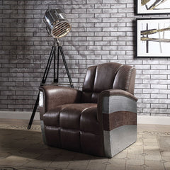 Brancaster - Accent Chair - Retro Brown Top Grain Leather & Aluminum