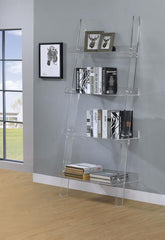 Amaturo - 4-Shelf Acrylic Ladder Bookshelf - Clear