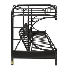 Eclipse - Twin Long/Queen Futon Bunk Bed - Black